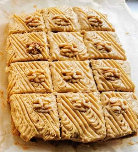 Coffee and Walnut Traybake treat recipe by Kaioss Games