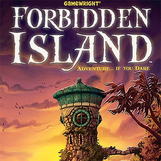 Forbidden Island, cooperative boardgame by Matt Leacock published by Gamewright, tin artwork