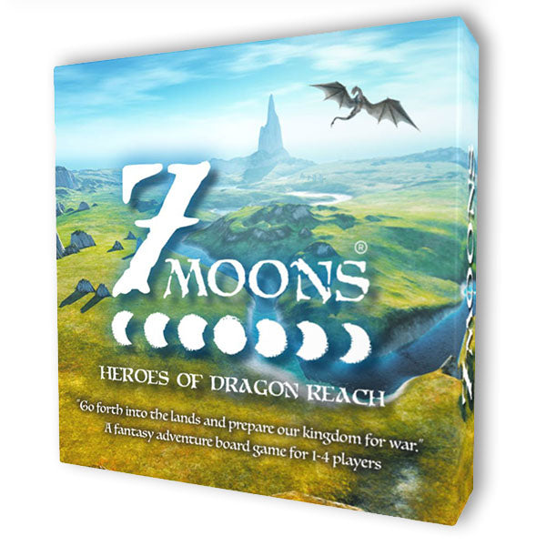 Image of 7 Moons box front. This game by Gunpowder Studios is available at indie online boardgames and card games retailer Kaioss Games