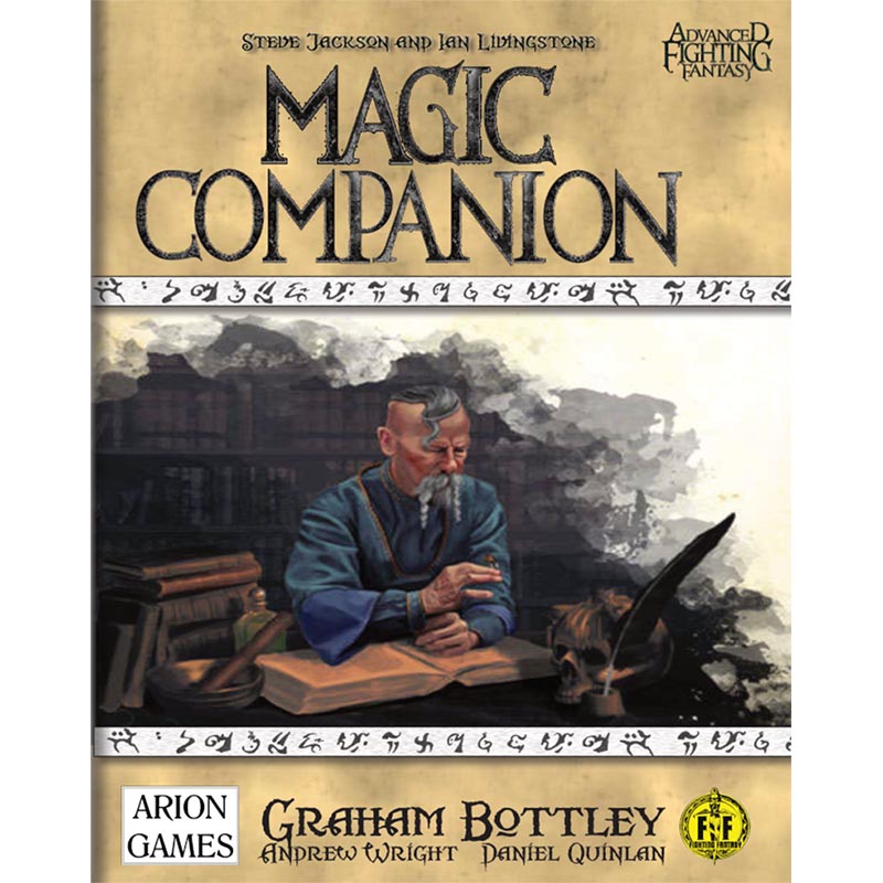 Image of Advanced Fighting Fantasy: Magic Companion (Softcover) book cover. This RPG book by Arion Games is available at indie online board games and card games retailer Kaioss Games