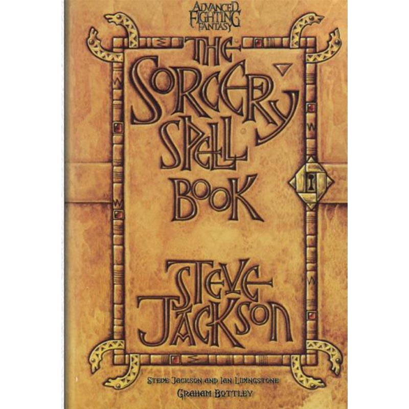 Image of Advanced Fighting Fantasy: The Sorcery Spell Book book cover. This RPG book by Arion Games is available at indie online board games and card games retailer Kaioss Games