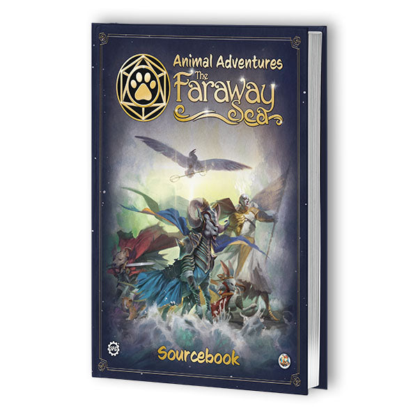 Image of Animal Adventures: The Faraway Sea book binding. This game by Steamforged is available at indie online boardgames and card games retailer Kaioss Games