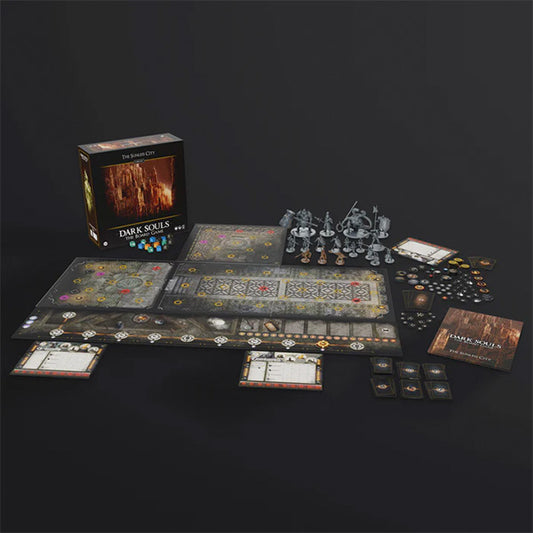 Image of Dark Souls: The Board Game - The Sunless City Core Set game components. Game available at indie online boardgames and card games retailer Kaioss Games