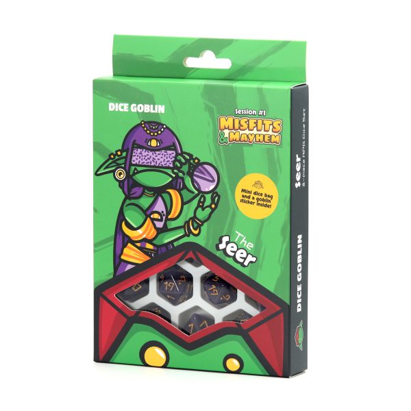Image of Dice Goblin: The Seer (RPG Set) box. Available at indie online board games and card games retailer Kaioss Games