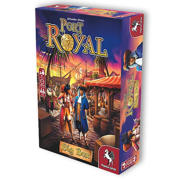 Image of Port Royal Card Game: Big Box Edition game box front. This game by Pegasus Spiele is available at indie online boardgames and card games retailer Kaioss Games