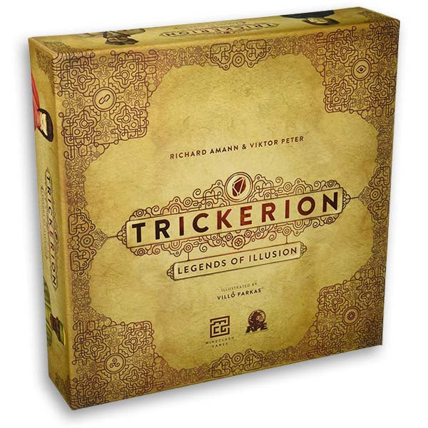 Image of Trickerion: Legends of Illusion game box front. This game by APE Games is available at indie online boardgames and card games retailer Kaioss Games