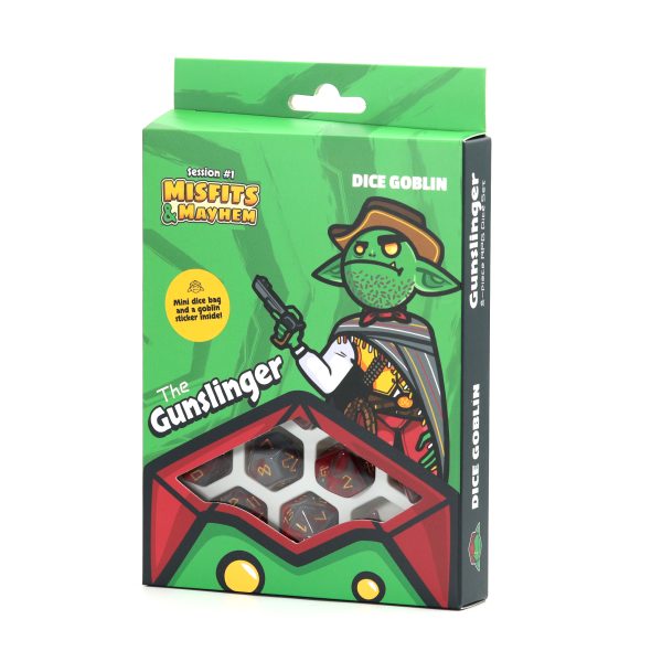 Image of Dice Goblin: The Gunslinger (RPG Set) box. Available at indie online board games and card games retailer Kaioss Games