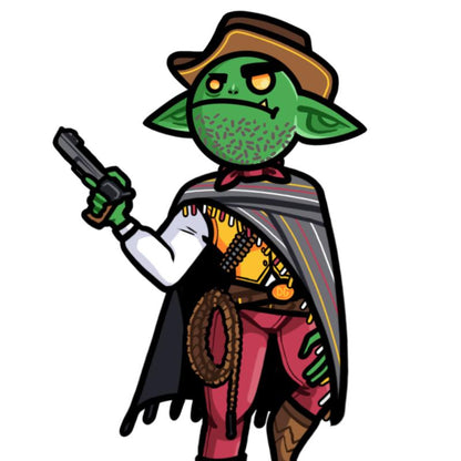 Image of Dice Goblin: The Gunslinger (RPG Set) sticker. Available at indie online board games and card games retailer Kaioss Games