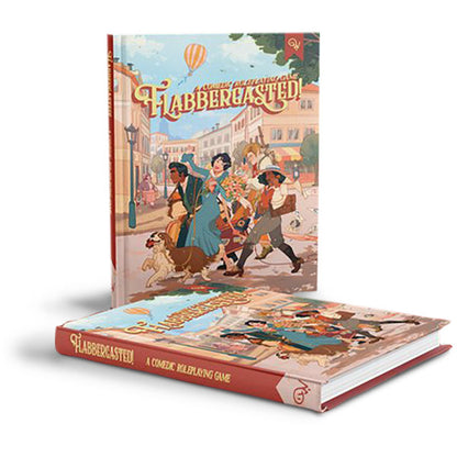 Image of Flabbergasted! book binding. This game by The Wanderer's Tome is available at indie online boardgames and card games retailer Kaioss Games