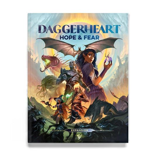 Cover image of Daggerheart: Hope & Fear RPG book by Darrington Press, featuring fantasy-themed artwork on the front cover.